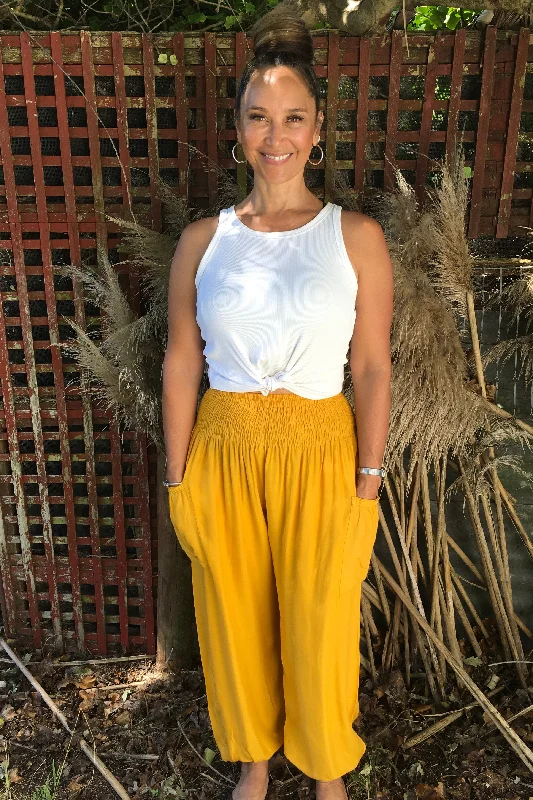 Plain Genie Pants with Pockets - Freesize Cozy Lounge Pants