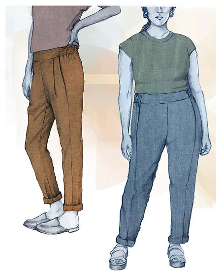 PDF Pattern - Calyer Pants | French Navy Classic Straight Pants