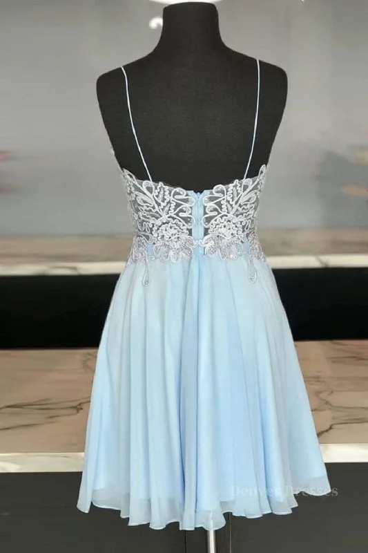 V Neck Open Back Blue Lace Short Prom Dresses, Blue Lace Homecoming Dresses, Short Blue Formal Evening Dresses Tunics Review highly V Neck Open Back Blue Lace Short Prom Dresses, Blue Lace Homecoming Dresses, Short Blue Formal Evening Dresses Tunics Review highly