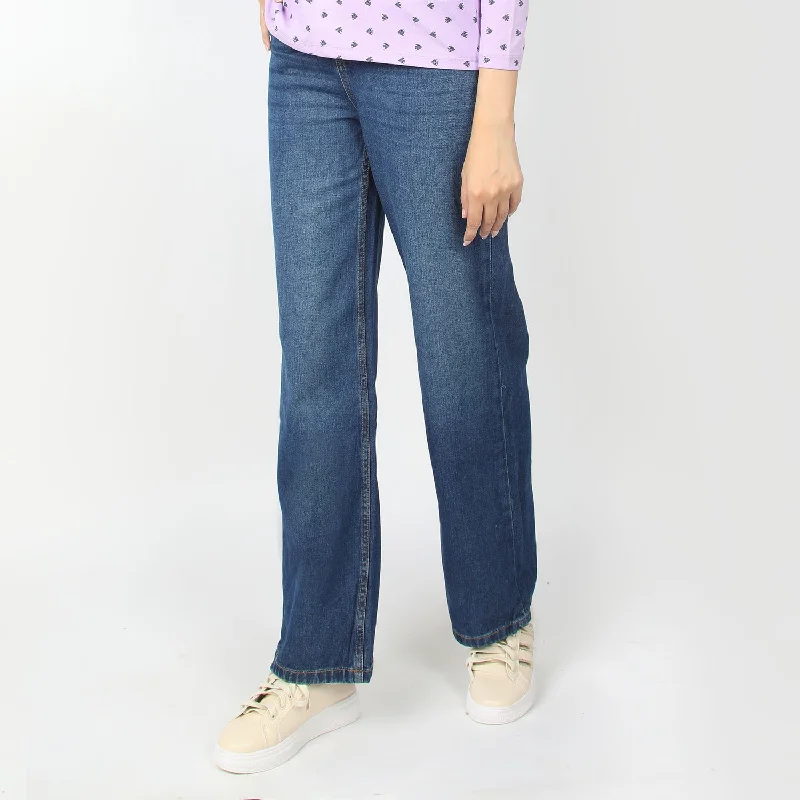Eminent Women's Denim Pant - Dark Blue Casual Plaid Pants