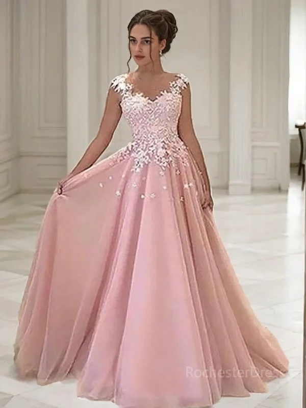 A-Line/Princess Sweetheart Floor-Length Tulle Evening Dresses With Appliques Lace Tunics Occasion special A-Line/Princess Sweetheart Floor-Length Tulle Evening Dresses With Appliques Lace Tunics Occasion special
