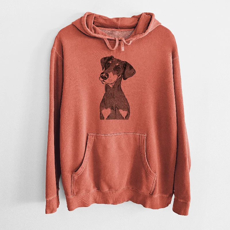 Bare Iroh the Doberman Pinscher - Unisex Pigment Dyed Hoodie Hoodie with Neon Bright Vibrant