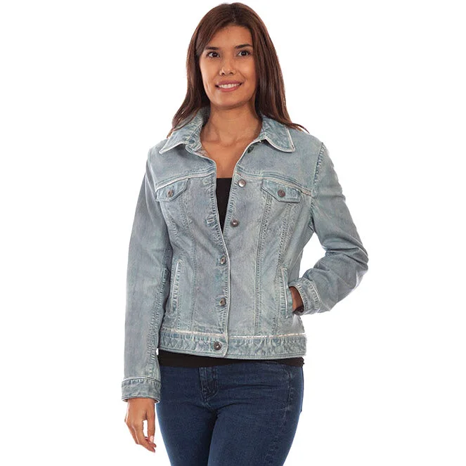Lambskin Leather Jean Jacket Bomber Jacket Anorak Windbreaker