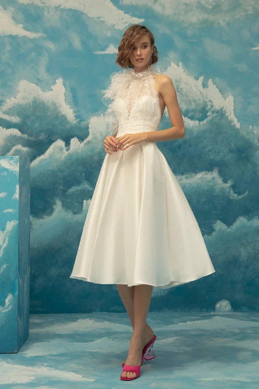 Sleeveless top with below length flowy skirt slim fit skirt