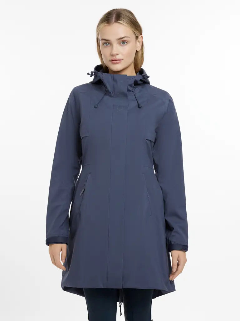 LeMieux Grace Long Rain Jacket Dusk Blue Cotton Jacket Linen Jacket Terry Jacket