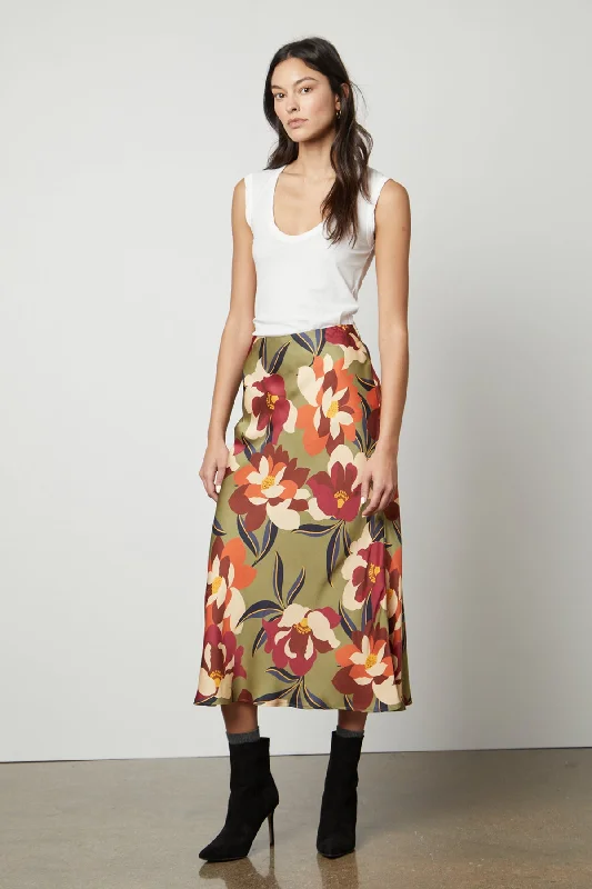 KAIYA PRINTED SKIRT slim fit skirt