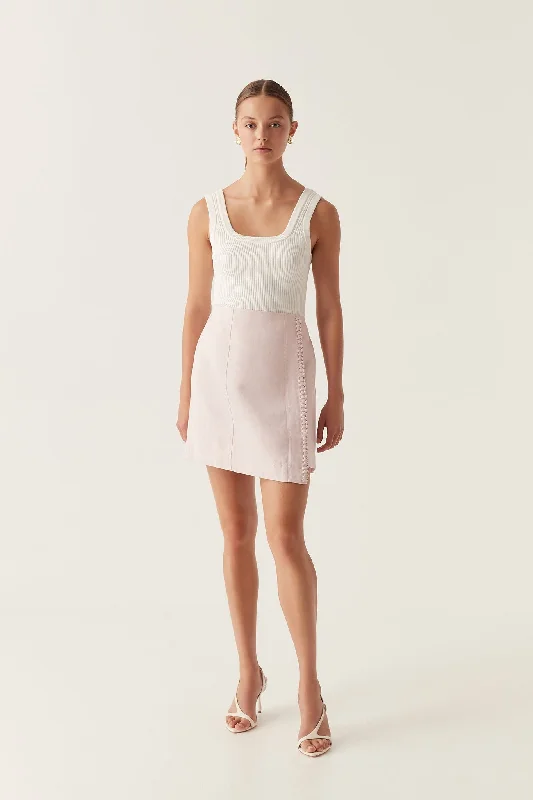 Theory Cinched Mini Skirt wool skirt breathable