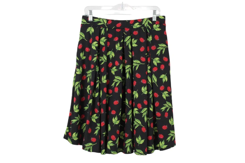LuLaRoe Black Ladybug Skirt | L flowy skirt hem