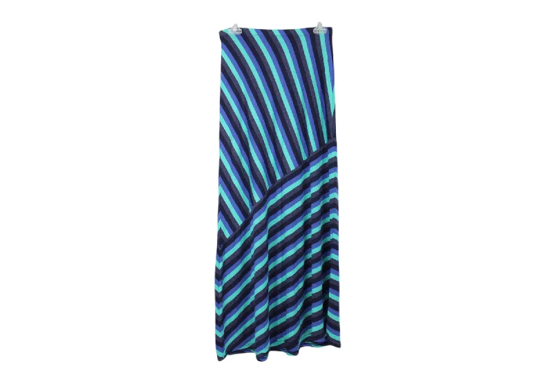 Matty M Blue Striped Maxi Skirt | XS patchwork skirt art