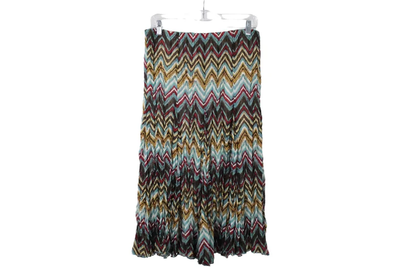 Christopher & Banks Chevron Skirt | L velvet skirt glossy