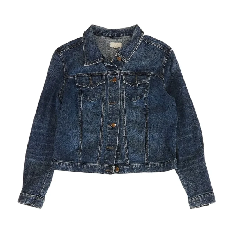 Blue Solid Denim Jacket Faux Fur Jacket Real Fur Jacket Shearling Jacket