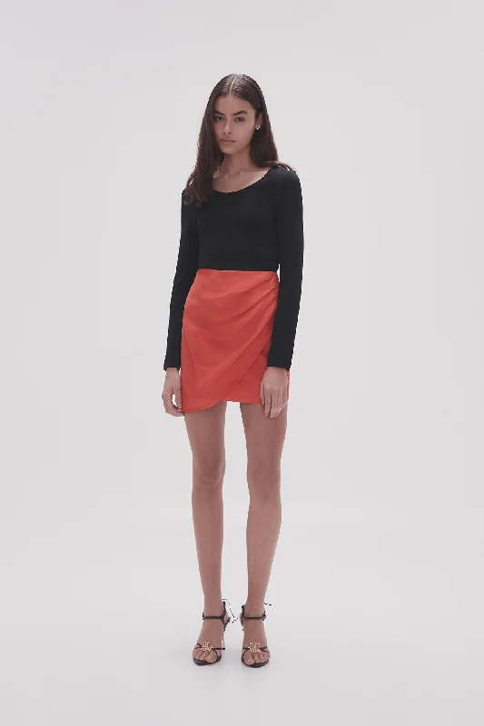 Kinship Draped Mini Skirt wool skirt warm