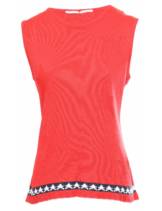 Classic Red Sweater Vest - M Thin Thick Dense