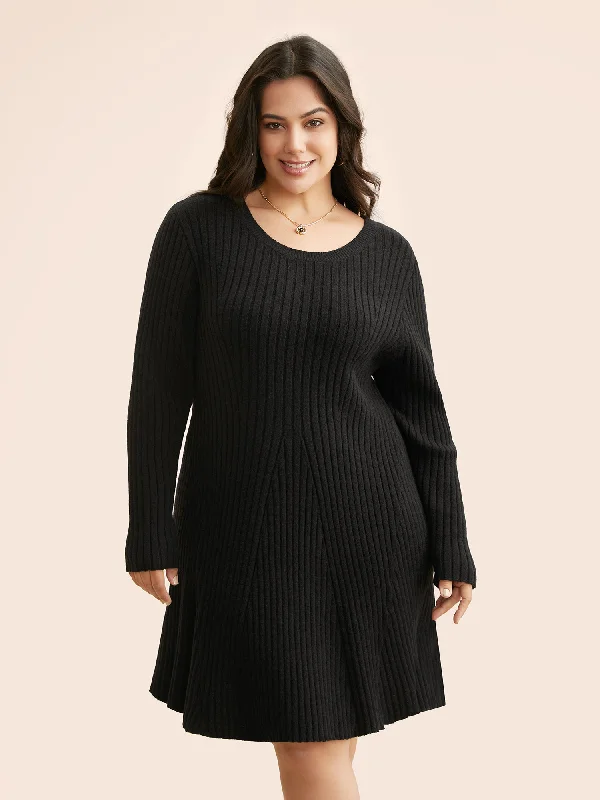 Supersoft Essentials Pit Strip Wool Sweater Dress Collared Crew Neck Turtle Neck