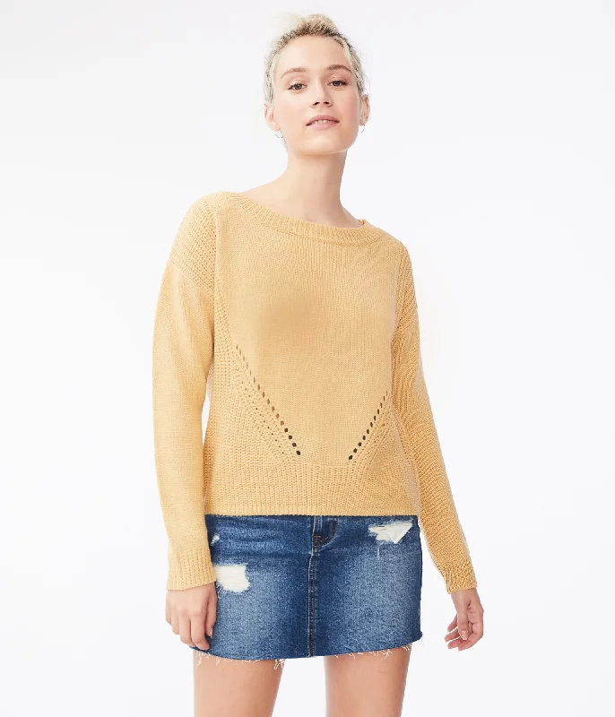 Aeropostale Mixed Pointelle Sweater Beaded Sweater Sequined Faux Fur