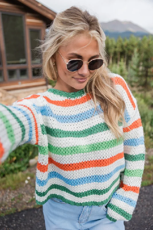 Easy Aspirations Green Multi Stripe Sweater FINAL SALE Knit Fabric Woven Fabric Fleece Fabric Easy Aspirations Green Multi Stripe Sweater FINAL SALE Knit Fabric Woven Fabric Fleece Fabric