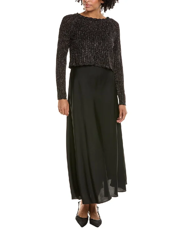 Taylor 2pc Sweater & Slip Dress Set Knit Fabric Woven Fabric Fleece Fabric