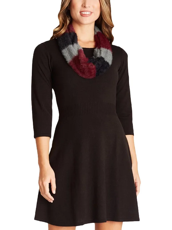 Juniors Womens Sweater Stretch Fit & Flare Dress Slim Fit Regular Fit Oversized