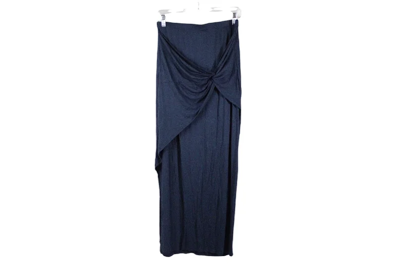 Joe B Blue Wrap Fitted Maxi Skirt | L midi skirt versatile