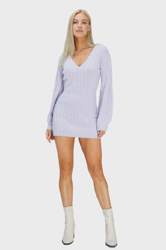 Mini Merino Cashmere Sweater Dress Herringbone Houndstooth Plaid