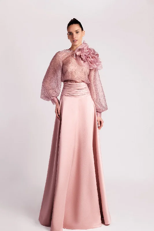 Floral top with cadi skirt tiered skirt playful