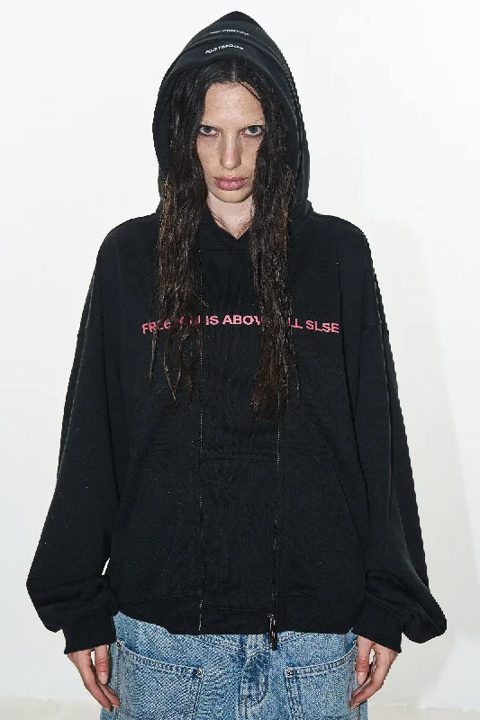 Layered Look Graphic Hoodie Jacket Denim Fabric Leather Fabric Suede Fabric