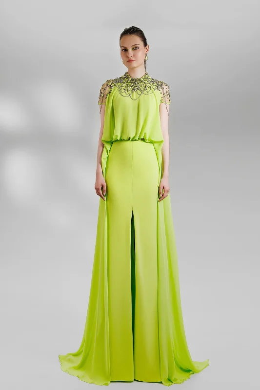 Beaded cape top with skirt corduroy skirt durable