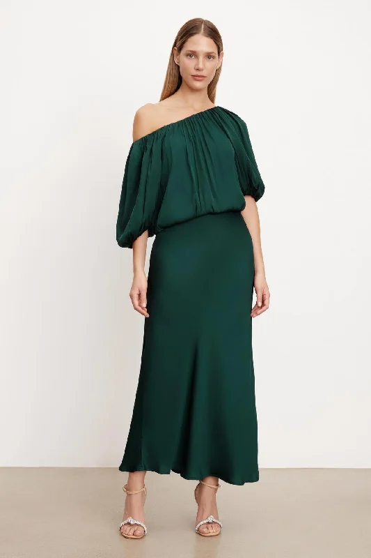 CADENCE SATIN MAXI SKIRT chiffon skirt airy