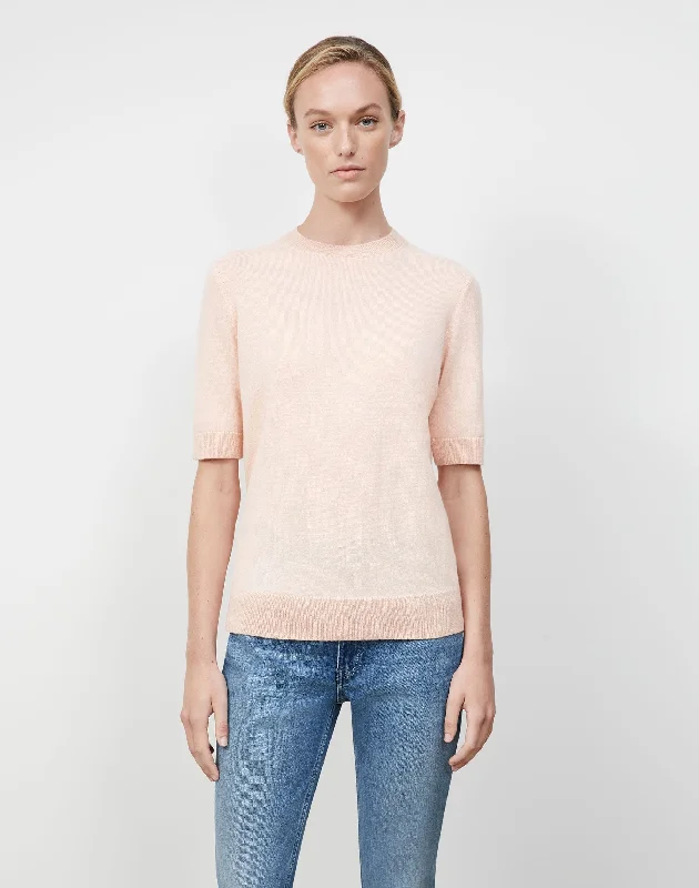 KindCashmere Crewneck Short Sleeve Sweater Tailored Straight A-Line