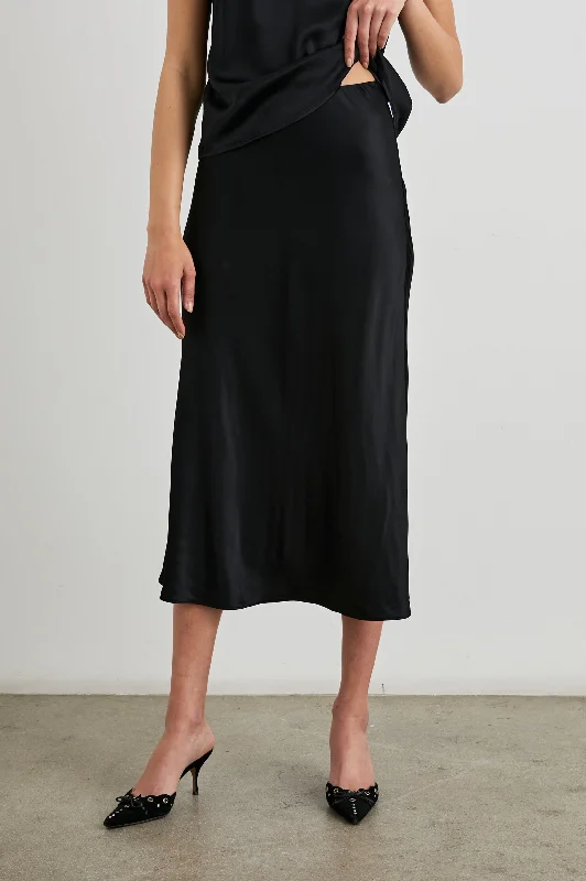 ANYA SKIRT - BLACK linen skirt breathable