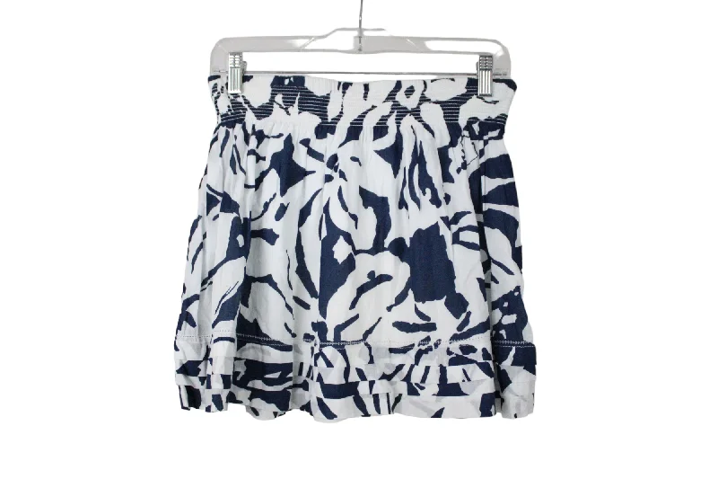 SO Blue White Floral Mini Skirt | M slim fit skirt