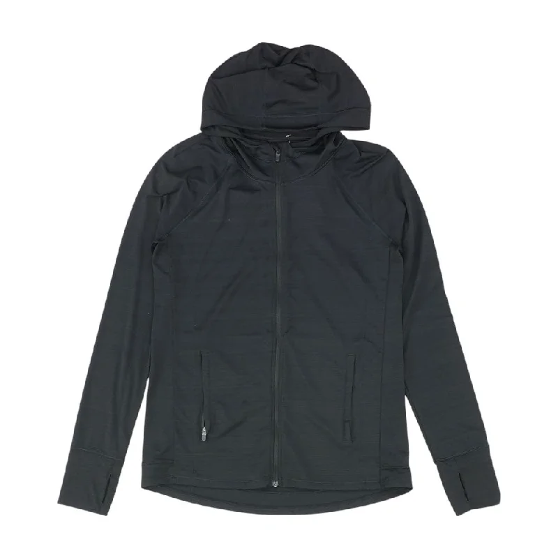 Black Solid Lightweight Jacket Cardigan Sweater Pullover