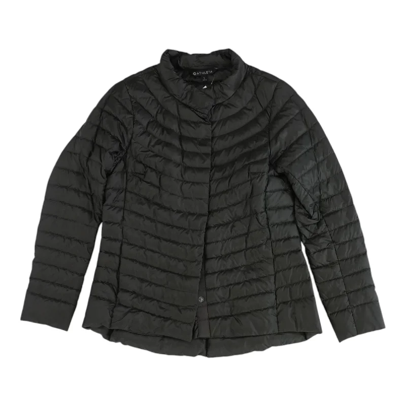 Green Solid Puffer Jacket Hoodie Zip-Up Jacket Button-Up Jacket