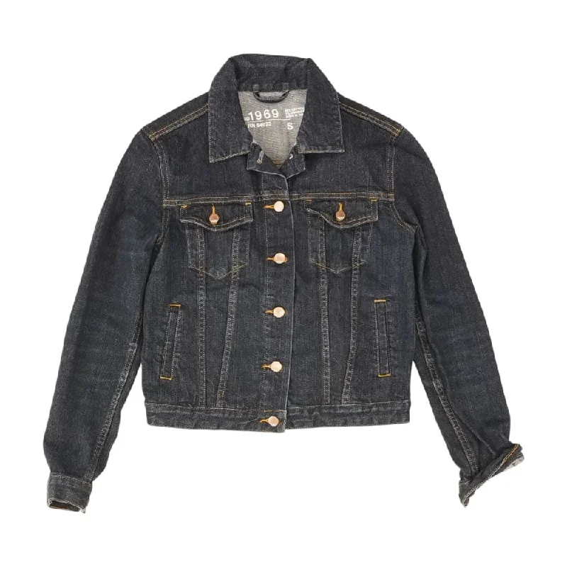 Navy Solid Denim Jacket Satin Fabric Silk Fabric Chiffon Fabric