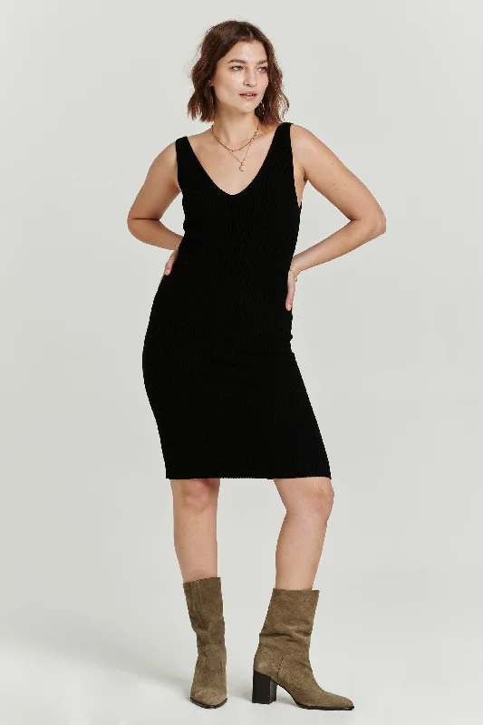 Nalani V-Neck Sweater Dress Stylish Fashionable Trendy