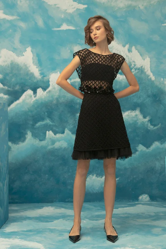 Jewel neckline embelished top with skirt athletic skirt fit