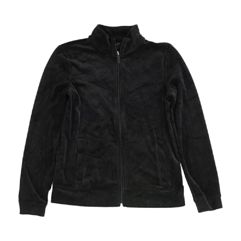 Black Solid Lightweight Jacket Cardigan Sweater Pullover