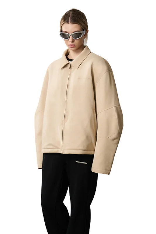 Suede Stitched Padded Jacket Mesh Jacket Canvas Jacket Denim Jacket