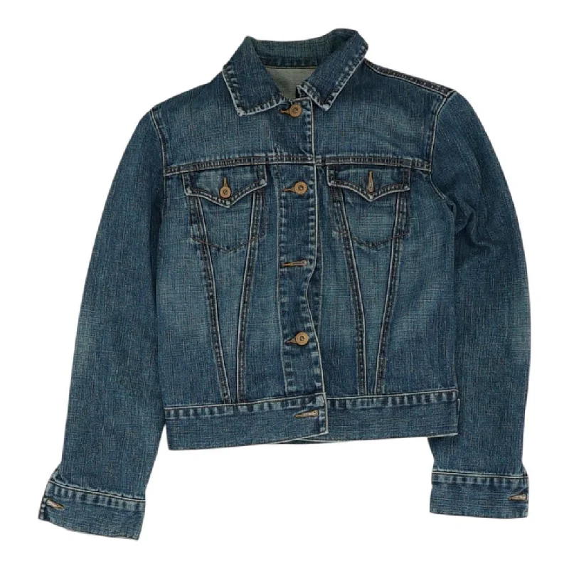 Blue Solid Denim Jacket Chenille Fabric Brocade Fabric Lace Fabric
