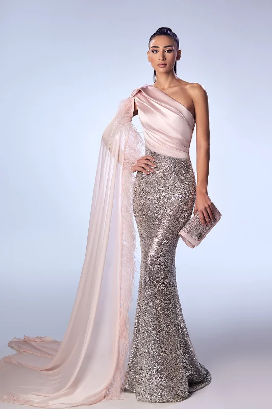 Pleated satin bodice with beaded skirt denim skirt stylish