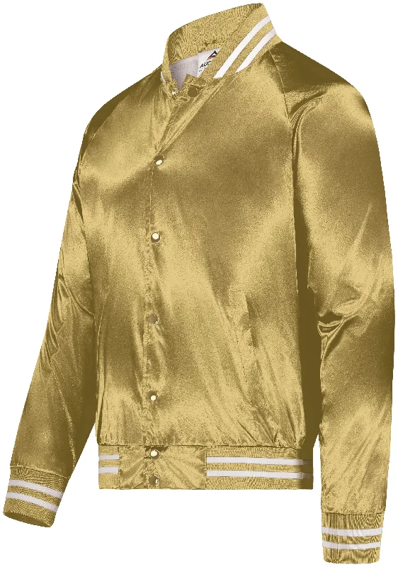 Satin Baseball Jacket/Striped Trim 3610 Knit Jacket Woven Jacket Fleece Jacket