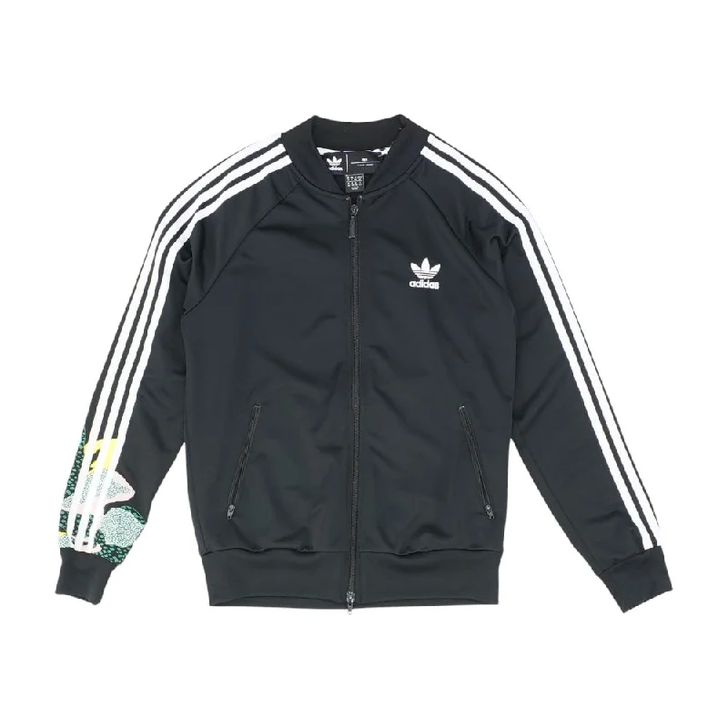 Black Graphic Lightweight Jacket Denim Fabric Leather Fabric Suede Fabric