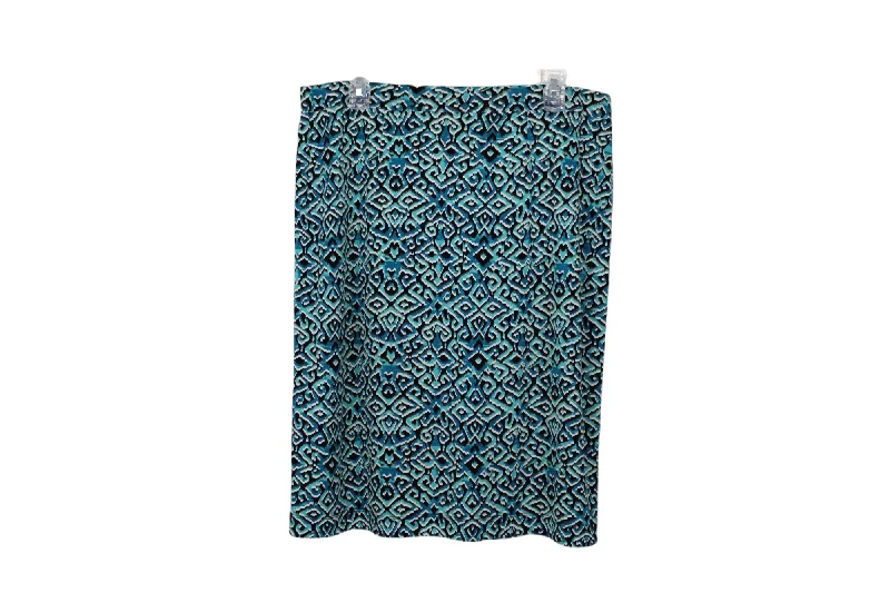 Kasper Blue Pattern Skirt | L lace skirt intricate