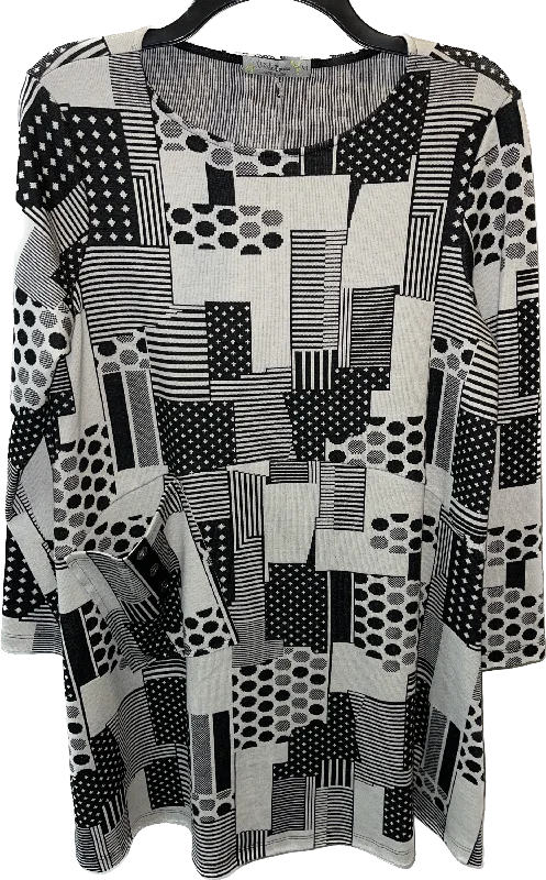 Kylie Pattern Black Sweater Knit Dress Fleece Sweater Nylon Polyester