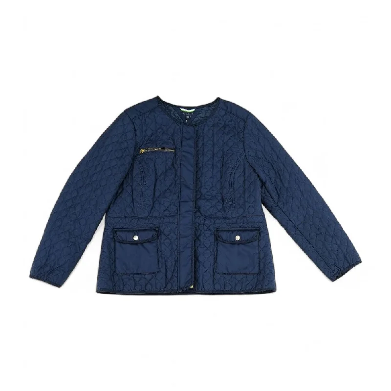 Navy Solid Puffer Jacket Wool Jacket Cashmere Jacket Tweed Jacket