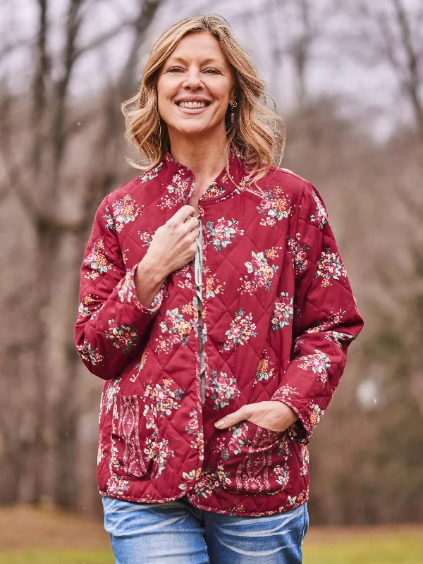 Lavinia Quilted Jacket Satin Jacket Silk Jacket Chiffon Jacket