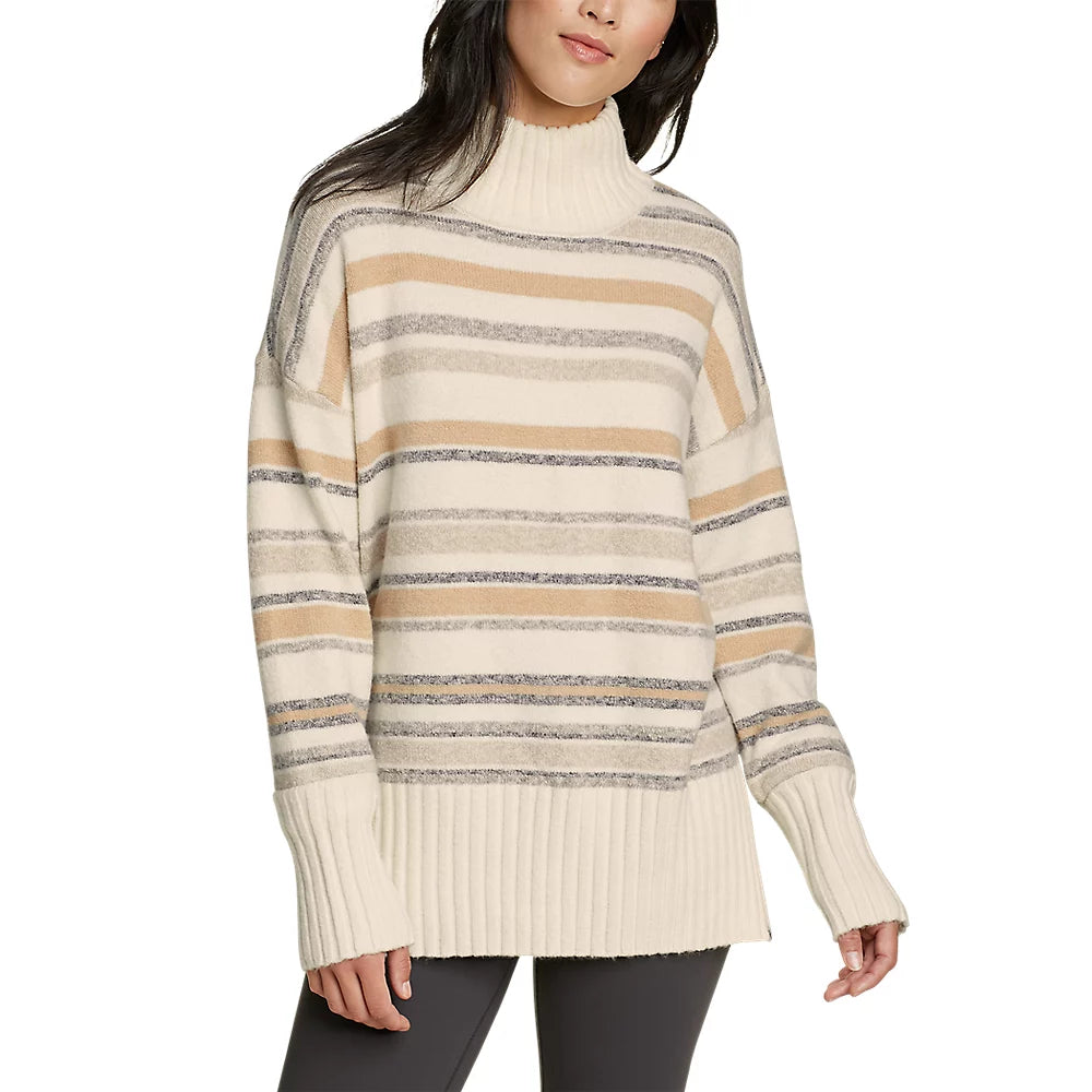 Women's Dreamknit Funnel-Neck Sweater Slim Fit Regular Fit Oversized