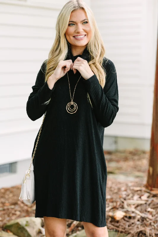 Just Imagine It Black Sweater Dress Sequined Glittery Shiny