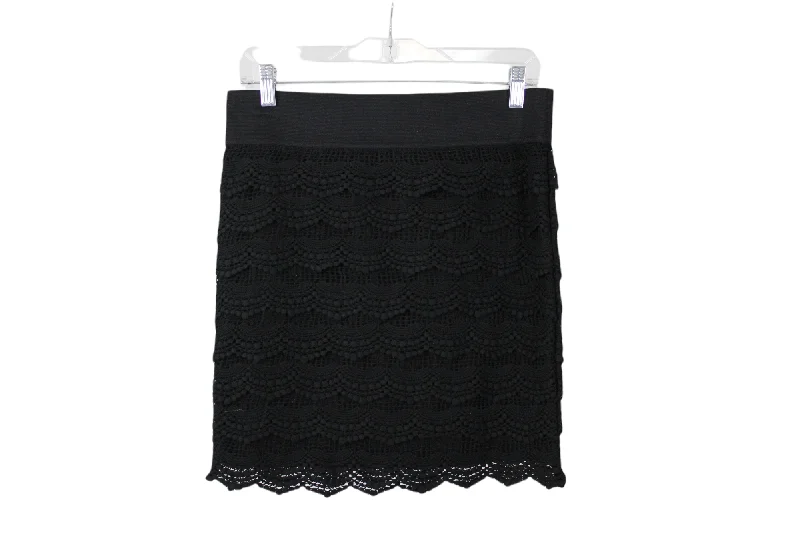 Maurices Black Crocheted Skirt | S linen skirt relaxed