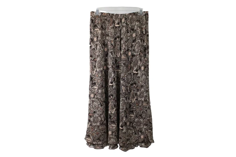 Briggs New York Brown Skirt | M Petite silk skirt lustrous